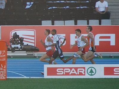 Arnoud Okken tijdens het EK atletiek in Barcelona (foto: Sander Thomas)